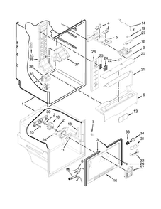 Liner Parts Diagram and Parts List for WRF560SEYW02  Whirlpool Refrigerator
