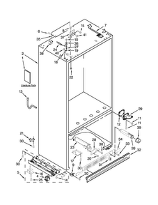 Cabinet Parts Diagram and Parts List for KBLO36FTX08  KitchenAid Refrigerator