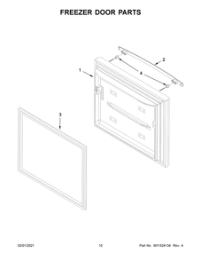 Freezer Door Parts Diagram and Parts List for JFC2290REM03  Whirlpool Refrigerator
