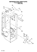 REFRIGERATOR LINER PARTS Diagram and Parts List for 5ED2FHKXRL05  Whirlpool Refrigerator