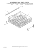 UPPER RACK AND TRACK PARTS Diagram and Parts List for WDF310PCAT0  Whirlpool Dishwasher