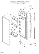 REFRIGERATOR DOOR Diagram and Parts List for 4KSRS22QDW01  KitchenAid Refrigerator