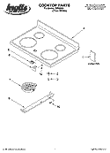COOKTOP PARTS Diagram and Parts List for IMP85800  Inglis Range