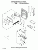 DISPENSER FRONT PARTS Diagram and Parts List for GI6SDRXXQ03  Whirlpool Refrigerator