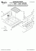 COOKTOP PARTS Diagram and Parts List for GW397LXUB05  Whirlpool Range