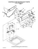 CONTROLS AND WATER INLET PARTS Diagram and Parts List for 7MWTW1604AW0  Whirlpool Washer