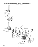 BRAKE, CLUTCH, GEARCASE, MOTOR AND PUMP Diagram and Parts List for RAX7245AW0  Roper Washer