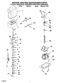MOTOR AND ICE CONTAINER PARTS Diagram and Parts List for GD5RHAXRT00  Whirlpool Refrigerator