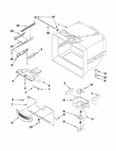 Freezer Liner Parts Diagram and Parts List for 59669963012  Kenmore Refrigerator