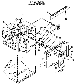 Liner Diagram and Parts List for KTRF18KTO00  KitchenAid Refrigerator