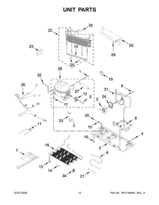 07 - Unit Parts Diagram and Parts List for WRF540CWHW10  Whirlpool Refrigerator