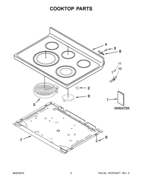 02 - COOKTOP PARTS Diagram and Parts List for YWFE540H0BS1  Whirlpool Range
