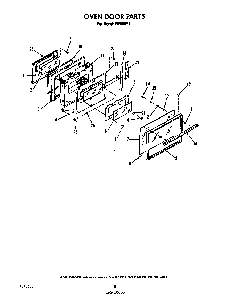 Oven Door Diagram and Parts List for F8958*1  Roper Range