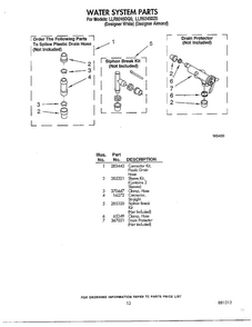Water System Parts Diagram and Parts List for LLR9245DQO  Whirlpool Washer