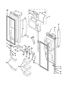 Refrigerator Door Parts Diagram and Parts List for WRX988SIBE01  Whirlpool Refrigerator