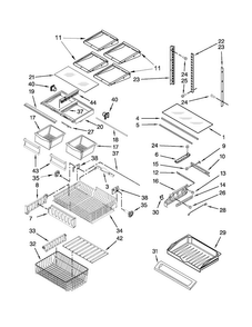 Shelf Parts Diagram and Parts List for WRF535SMBM00  Whirlpool Refrigerator