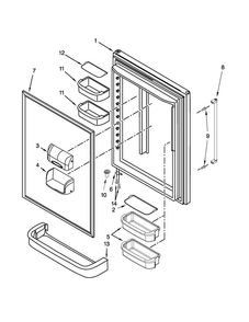 Refrigerator Door Parts Diagram and Parts List for KRBX109EBL00  KitchenAid Refrigerator