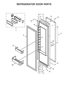Refrigerator Door Parts Diagram and Parts List for KBSN608EBS00  KitchenAid Refrigerator