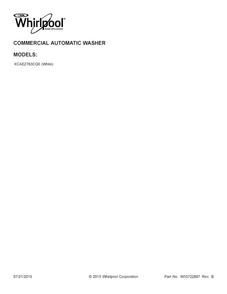 Cover Sheet Diagram and Parts List for XCAE2763CQ0  Whirlpool Washer