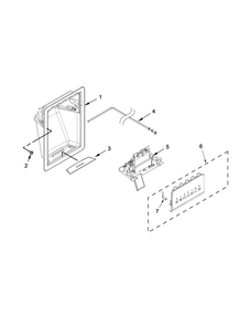 Dispenser Parts Diagram and Parts List for KSF22C4CYY01  KitchenAid Refrigerator