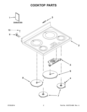 02 - COOKTOP PARTS Diagram and Parts List for YWFI910H0AS1  Whirlpool Range