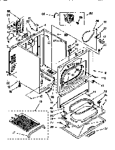Cabinet Diagram and Parts List for KEYE77BWH2  KitchenAid Dryer