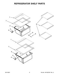 Refrigerator Shelf Parts Diagram and Parts List for 10650045715  Kenmore Refrigerator