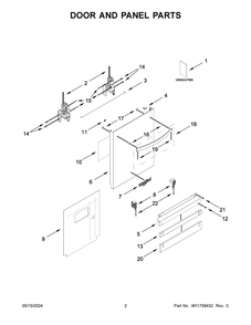 Part Location Diagram of W11589945 Whirlpool Tech Sheet
