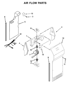 Air Flow Parts Diagram and Parts List for 10641139712  Kenmore Refrigerator