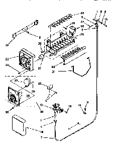 Icemaker Diagram and Parts List for KSRP27QBL00  KitchenAid Refrigerator