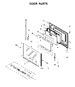 Door parts Diagram and Parts List for WFG515S0JS1  Whirlpool Range