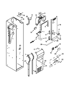Freezer Liner And Air Flow Parts Diagram and Parts List for KSSO48FTX18  KitchenAid Refrigerator