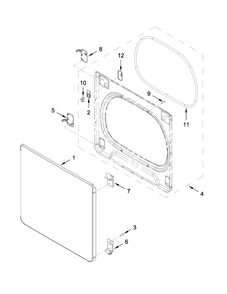 Door Parts Diagram and Parts List for 11079133411  Kenmore Dryer