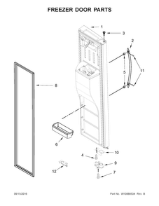 Freezer Door Parts Diagram and Parts List for 10651769511  Kenmore Refrigerator