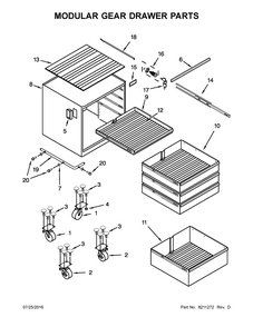 Part Location Diagram of W10757765 Whirlpool DRAWER