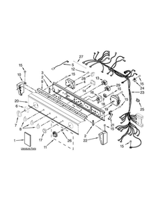 Washer/dryer Control Panel Parts Diagram and Parts List for 7MWET3300EQ0  Whirlpool Washer Dryer Combo