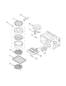 Internal Microwave Parts Diagram and Parts List for KMBP100ESS00  KitchenAid Microwave