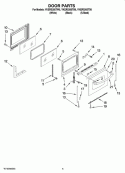 DOOR PARTS Diagram and Parts List for YKERS205TW0  KitchenAid Range