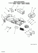 AIR FLOW PARTS Diagram and Parts List for GH5184XPB5  Whirlpool Microwave