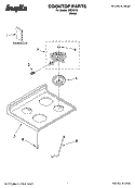 COOKTOP PARTS Diagram and Parts List for IKE33310  Inglis Range