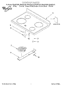 COOKTOP, LITERATURE Diagram and Parts List for RF386PXGN3  Whirlpool Range