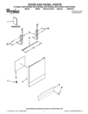 DOOR AND PANEL PARTS Diagram and Parts List for WDF310PAAD0  Whirlpool Dishwasher