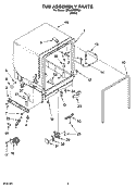 TUB ASSEMBLY PARTS Diagram and Parts List for DP940PWPQ1  Whirlpool Dishwasher