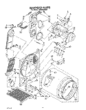 BULKHEAD Diagram and Parts List for LE9800XPN1  Whirlpool Dryer