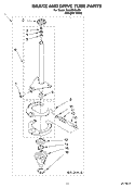 BRAKE AND DRIVE TUBE Diagram and Parts List for SAWS800JQ2  Whirlpool Washer