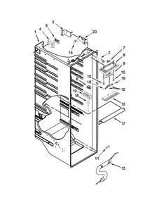 Refrigerator Liner Parts Diagram and Parts List for WRS571CIDB00  Whirlpool Refrigerator