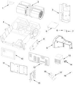 Air Flow Parts Diagram and Parts List for YMMV1175JZ02  Whirlpool Microwave Oven Combo