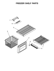 Freezer Shelf Parts Diagram and Parts List for KBSD608ESS01  KitchenAid Refrigerator