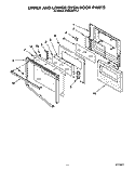 UPPER AND LOWER OVEN DOOR Diagram and Parts List for KEBS246YBL2  KitchenAid Wall Oven