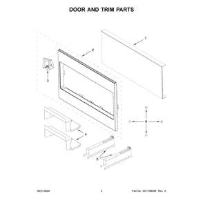 Door And Trim Parts Diagram and Parts List for WMT55511KS03  Whirlpool Microwave